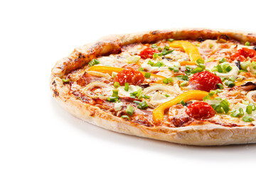 Pizza with cheese and mushrooms