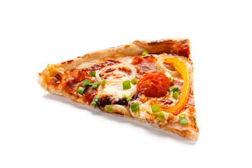 Pizza with cheese and mushrooms