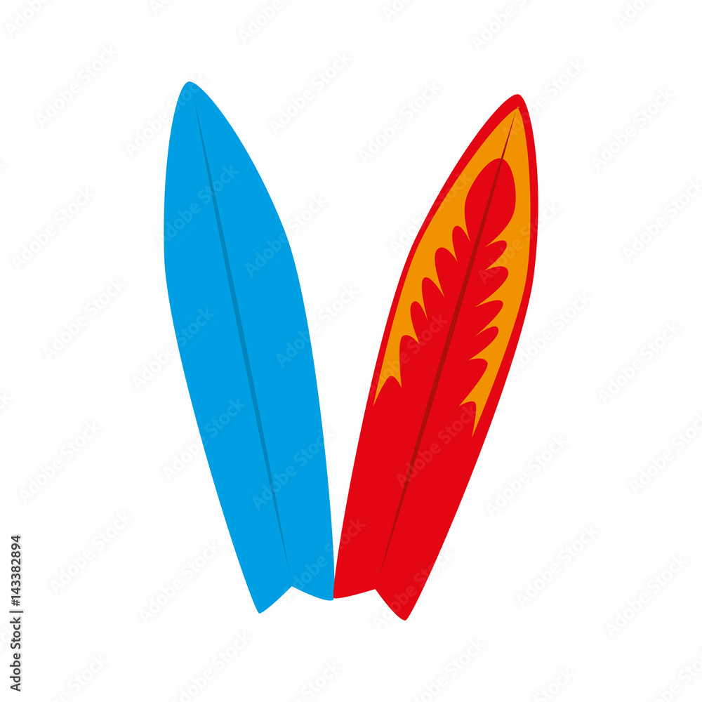 Sticker surf boards sport isolated icon