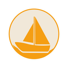sailboat maritime emblem icon