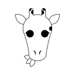 giraffe animal cartoon icon over white background. vector illustration