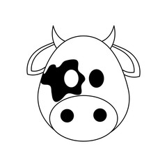 cow animal cartoon icon over white background. vector illustration