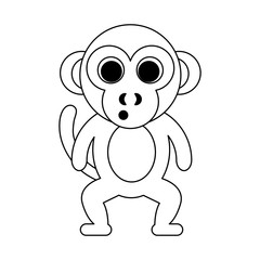 monkey animal cartoon icon over white background. vector illustration
