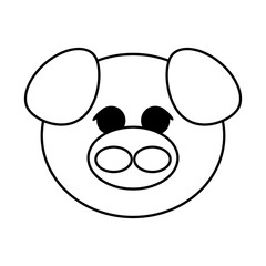 pig animal cartoon icon over white background. vector illustration