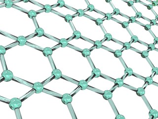 Abstract background green molecules. 3d illustration.