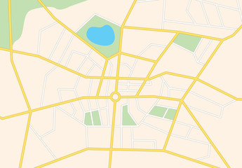 city streets on the map - vector