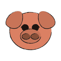 pig animal cartoon icon over white background. vector illustration