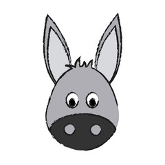 donkey animal cartoon icon over white background. vector illustration