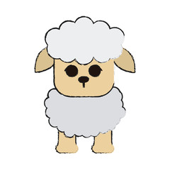 sheep animal cartoon icon over white background. vector illustration