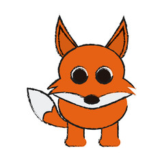 fox animal cartoon icon over white background. vector illustration