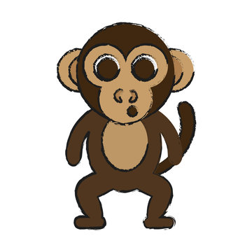 monkey animal cartoon icon over white background. vector illustration