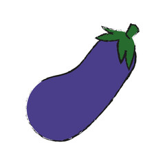 eggplant vegetable icon over white background. vector illustration