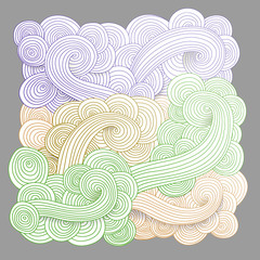 Tangled pattern, waves background. Abstract hand-drawn ornament, illustration