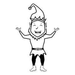 happy merry christmas elf decoration card