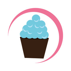 delicious cupcake sweet icon