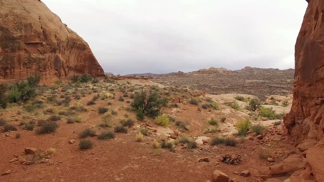 Fly through Funnel Arch in Moab