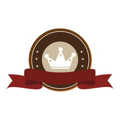 elegant frame with ribbon emblem icon