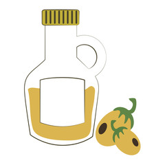 olive oil bottle with grains icon