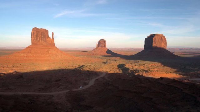 Panning view of Monument Valley
