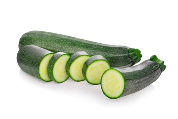 fresh zucchini cucumber isolated on white background