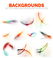 Set of vector isolated blurred wave element