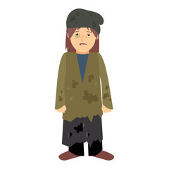 Homeless woman with black eye