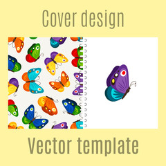 Cover design with butterflies pattern