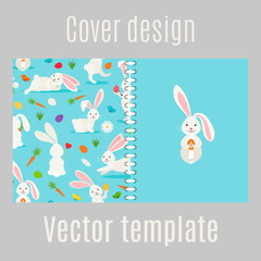 Cover design with white rabbits pattern