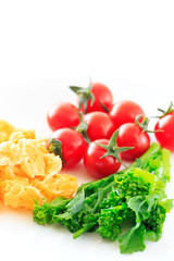 salad with boiled green rape blossoms