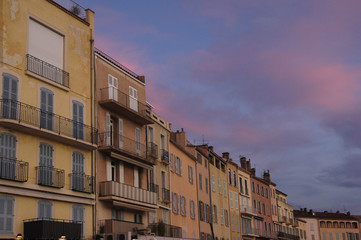 Fototapeta na wymiar houses in the port of Saint Tropez, France