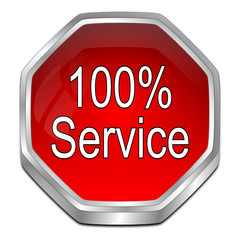 100% Service button - 3D illustration