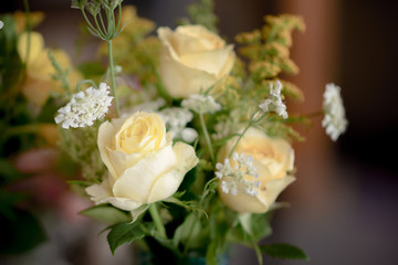 Obraz na płótnie Canvas Beautiful bouquet of flowers ready for the big wedding ceremony