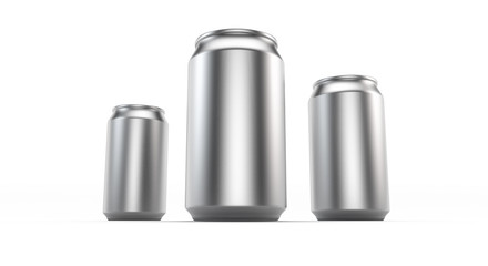 330 ml Standard blanko Dose ohne Beschriftung und Aufdruck vor weißem Hintergrund