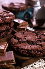 Round chocolate cookies
