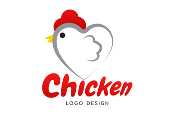 Love chicken logo design