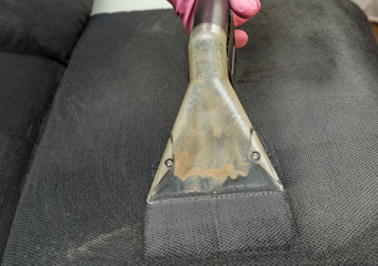 It is real situation. From the sofa during cleaning comes such dirt. Textile upholstered furniture chemical cleaning with professionally extraction method. Early spring cleaning or regular clean up.