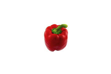 Red juicy pepper. A refreshing juicy ripe pepper isolated on white background.