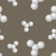 Obraz na płótnie Canvas орнамент с молекулами на сером фоне, векторная иллюстрация