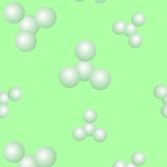 орнамент с молекулами на зеленом фоне, векторная иллюстрация