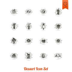 Dessert Icon Set in Modern Flat Design Style