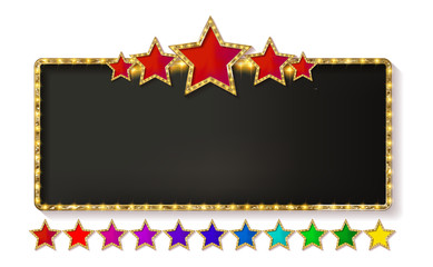 Retro frame with five stars