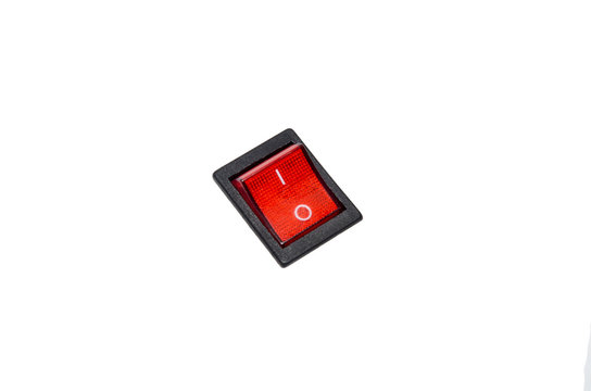 Red Switch On White Background