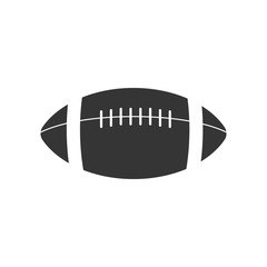Black and White American Football or Rugby Ball Vector. Isolated on White Background.