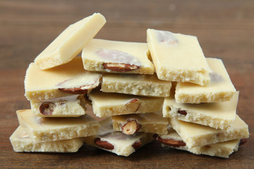 white chocolate with nuts