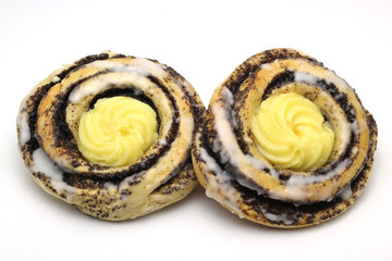 Pudding Mohn Schnecken