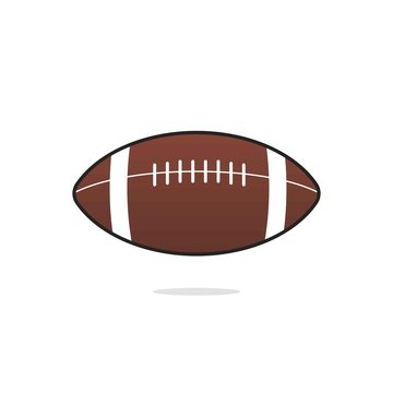 American Football or Rugby Ball Vector. Isolated on White Background.