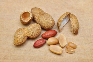 Peanuts in shells, Peanuts for breakfast. Peanut butter as a meal