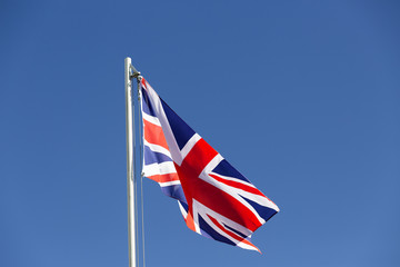 UK flag on a flagpole