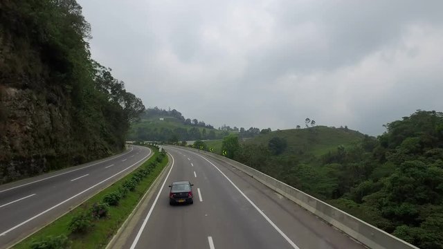 aereo black car highway