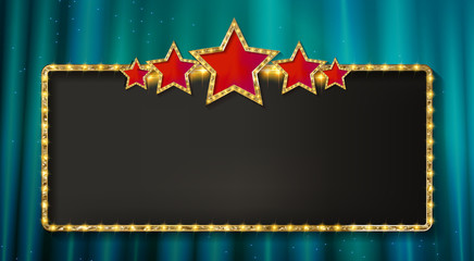 Retro frame with five stars